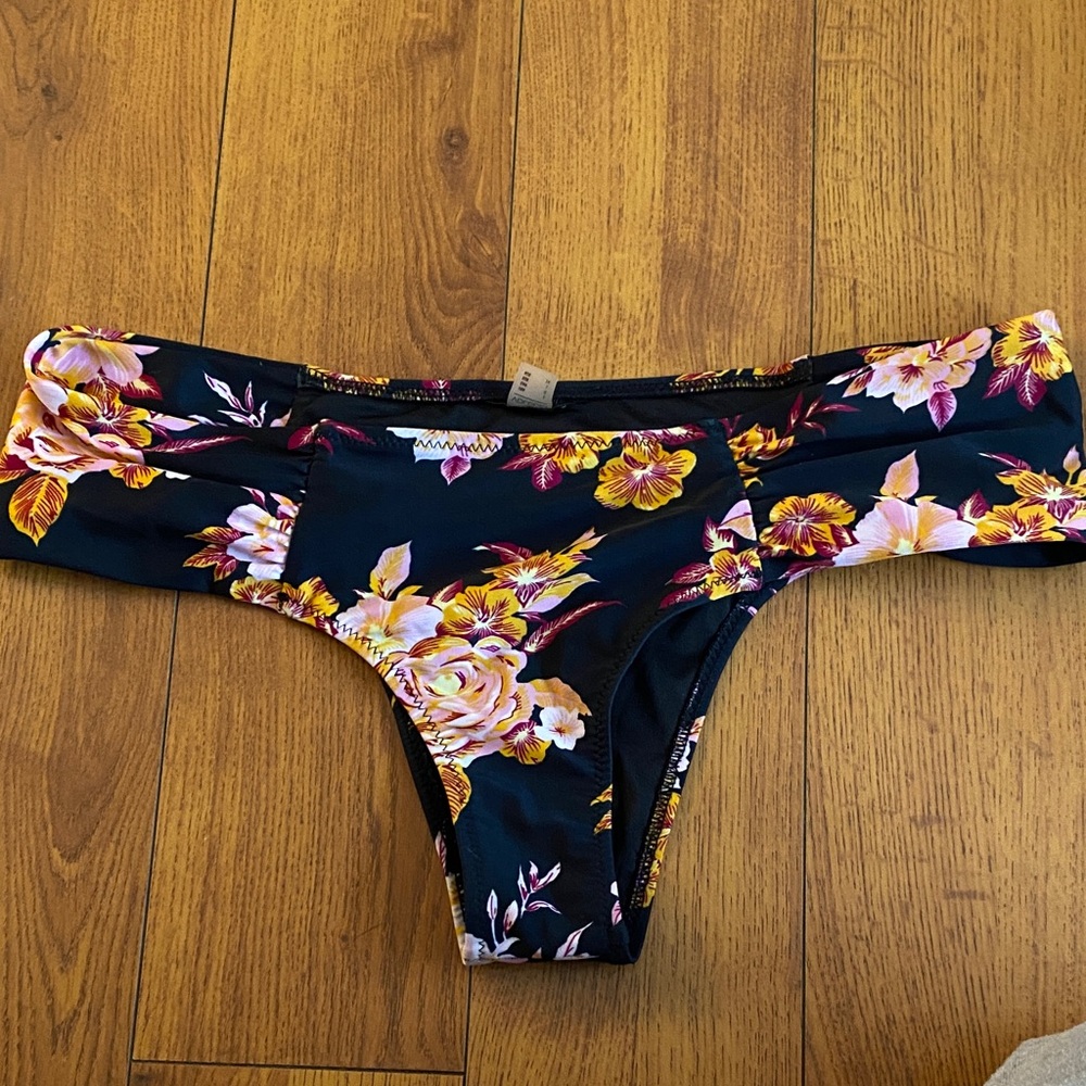 Volcom Black Floral Bikini Bottom
